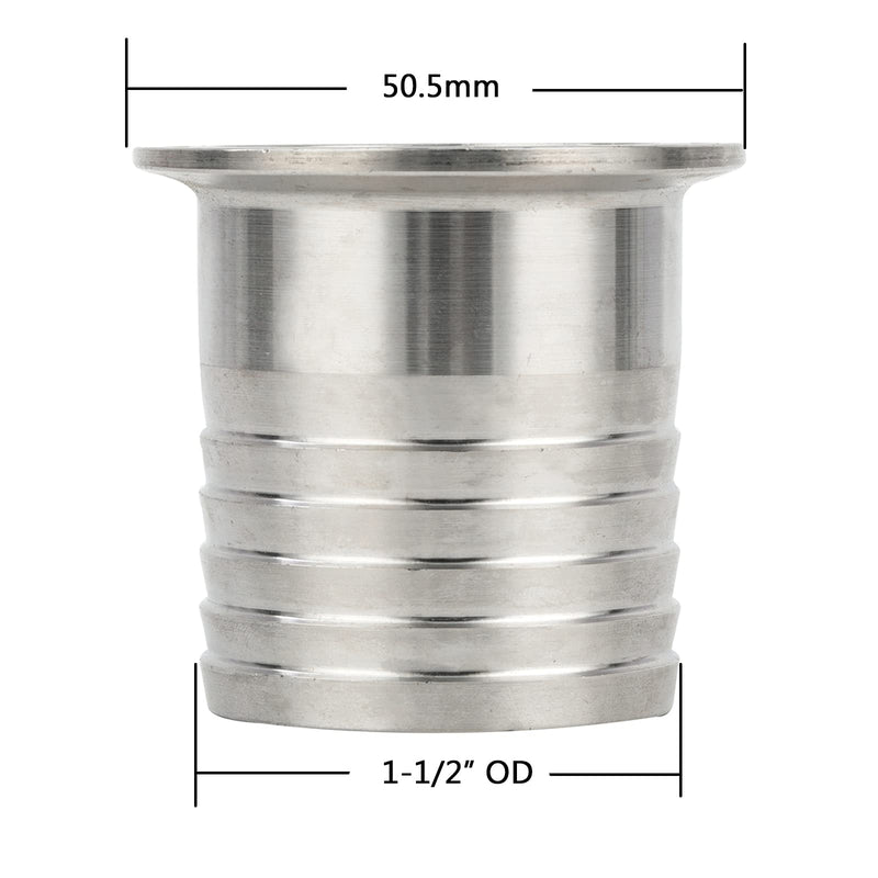 [Australia - AusPower] - Pysrych 1.5" Tri Clamp to 1-1/2" Hose Barbed Adapter SUS304 Sanitary Hose Pipe Fitting 1-1/2" Barb 