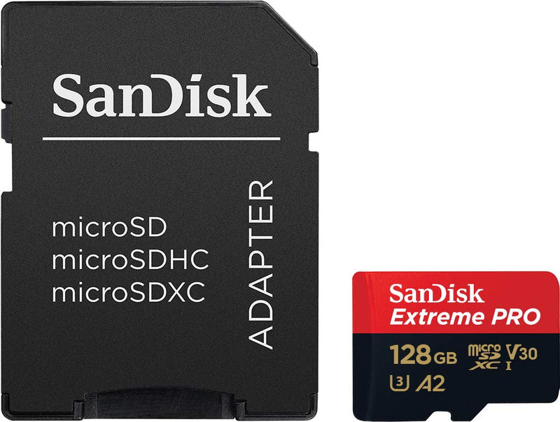 [Australia - AusPower] - SanDisk Extreme Pro SDXC UHS-I U3 A2 V30 128GB + Adapter, SDSQXCY-128G-GN6MA 