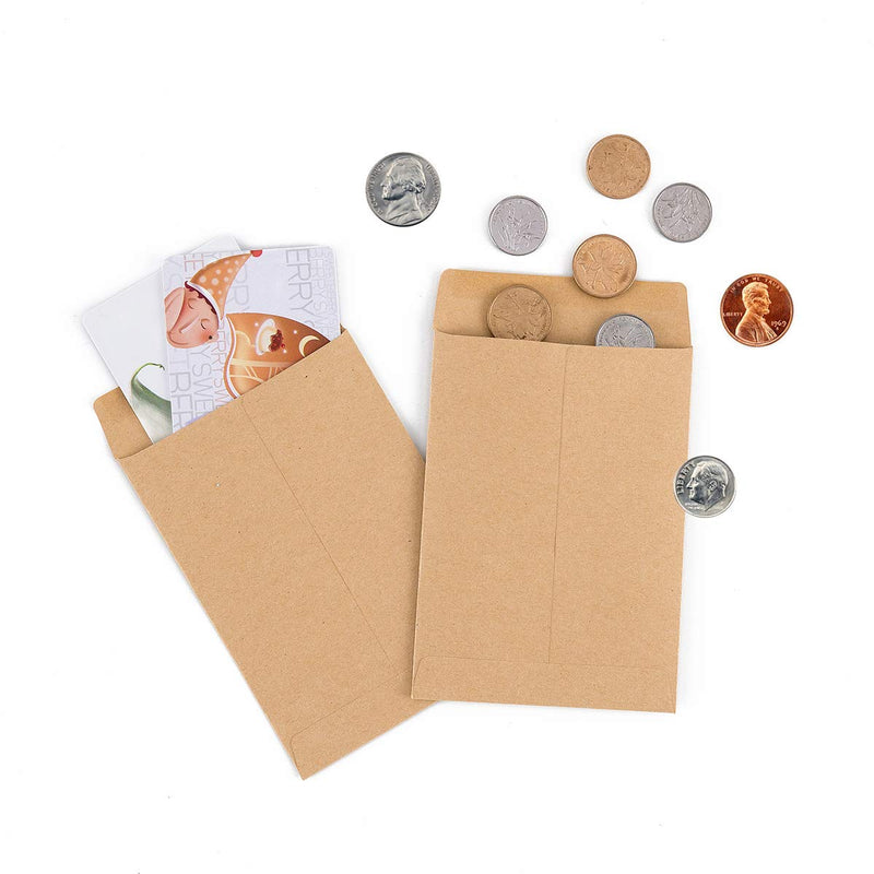 [Australia - AusPower] - 200 Pack Self-Adhesive Small Parts Packets Envelopes Kraft Self Sealing Seed Envelopes Coin Stamps Storage for Home, Garden, Wedding or Office, 2 Size(2.25"×3.5"/3.23"×4.53") 2.25"×3.5" & 3.23"×4.53" 