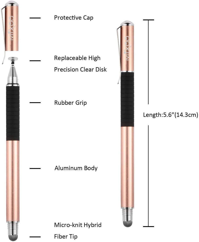 [Australia - AusPower] - Mixoo Universal Stylus Pen Disc & Fiber Tip 2 in 1 with Palm Rejection Artist Gloves for Drawing Tablet and Touch Screens Devices 
