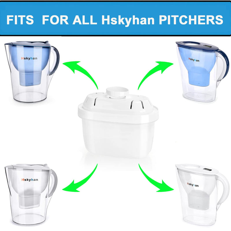 [Australia - AusPower] - Hskyhan Alkaline Water Filter - 2022 Replacement Pitcher Water Filters, Improve PH Cartridge, 7 Stage Filtration System to Purify, Reduces Lead, Fluoride, Chlorine and More, 2 Pack 