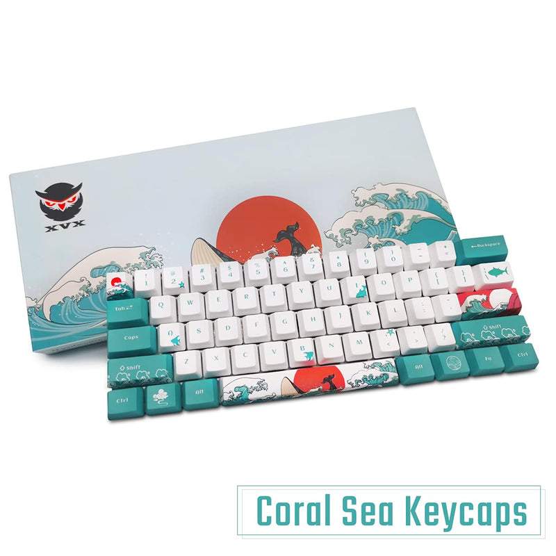 [Australia - AusPower] - SDYZ Custom Keycaps-Keycaps 60 Percent, Suitable for GK61/GK64/RK61/Anne/GH60 /ALT61 Mechanical Keyboards, 71 Key Set, OEM Profile PBT Keycaps (Coral Sea Keycaps) Coral Sea Keycaps 