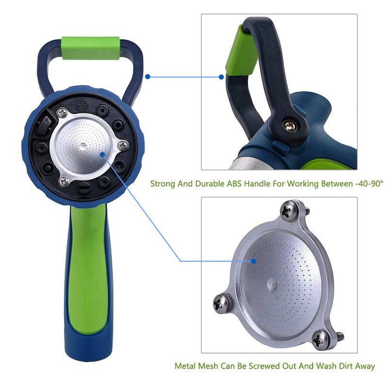 [Australia - AusPower] - GREEN MOUNT New Patent Garden Hose Nozzle, Heavy Duty Water Nozzle, High Pressure Fireman Style Nozzle with Ergonomic Handle for Women and Children to Water Lawn and Garden Green 