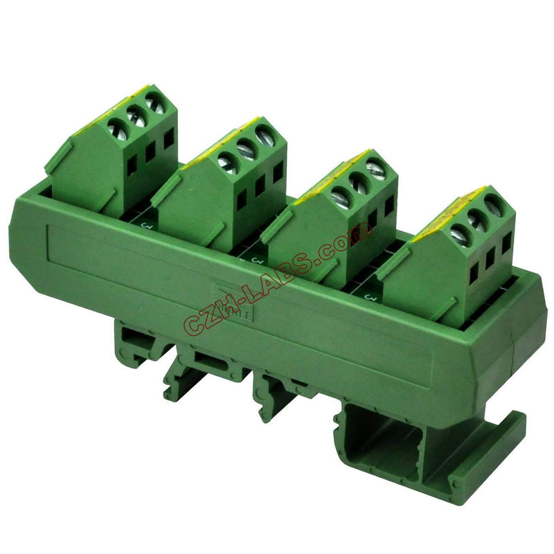 [Australia - AusPower] - Electronics-Salon Slim DIN Rail Mount 16A/300V 4x3 Position Screw Terminal Block Distribution Module. 