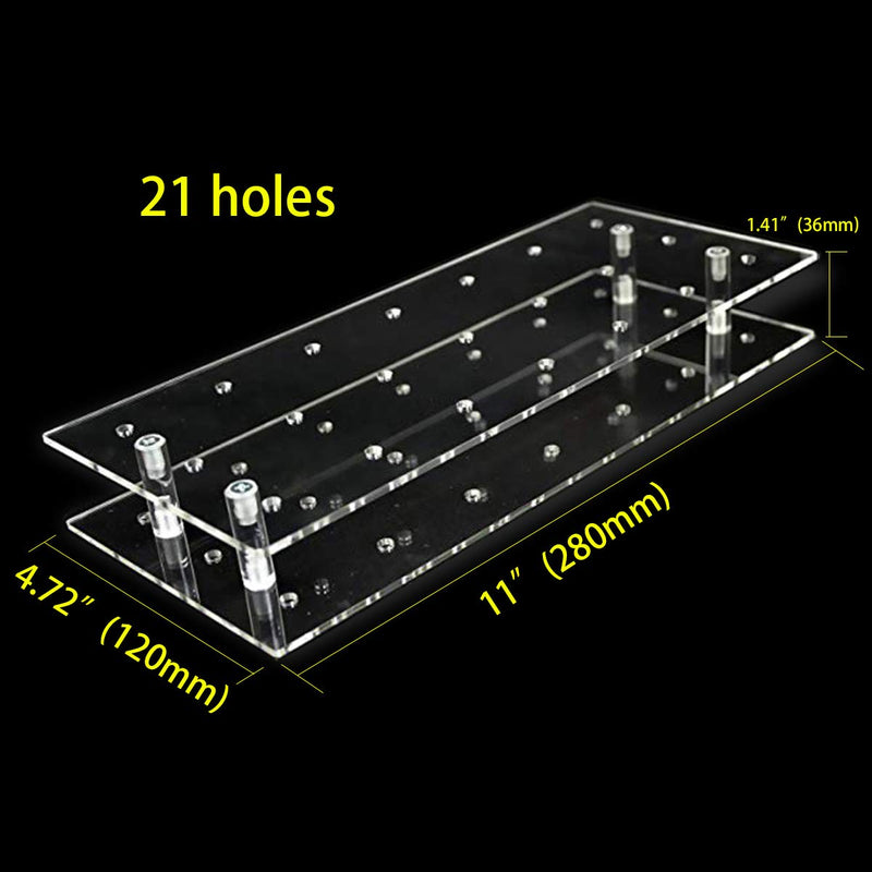 [Australia - AusPower] - Cake Pop Display Stand, 21 Hole Clear Acrylic Lollipop Holder Weddings Baby Showers Birthday Parties Anniversaries Halloween Candy Decorative (21 Hole) 