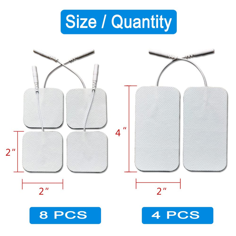 [Australia - AusPower] - Premium Reusable TENS Unit Replacement Electrode Pads - Combo 12 Pcs Self-Adhesive Electrodes Patches for TENS/EMS Massage Therapy 