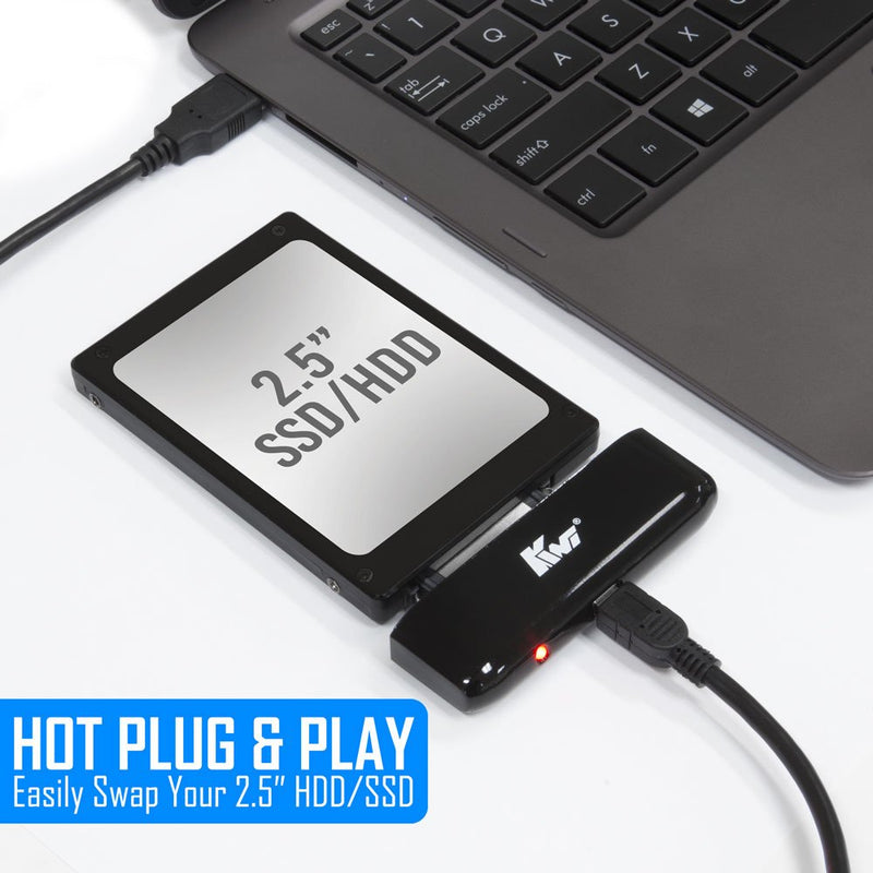 [Australia - AusPower] - Kingwin USB 2.0 to SSD/SATA Adapter for 2.5 Inch Hard Drives. Support all 2.5” SSD & SATA Types Of Drives. Hot Plug and Play.Perfect Solution for Easily Access, Back Up Your Data & Transfer Your Files USB 2.0 w/GoFlex 