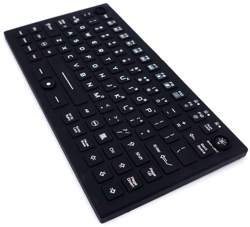 [Australia - AusPower] - DSI Compact LED Backlit Keyboard with Integrated Mouse Button IP68 Waterproof Silicone IKB850BL 