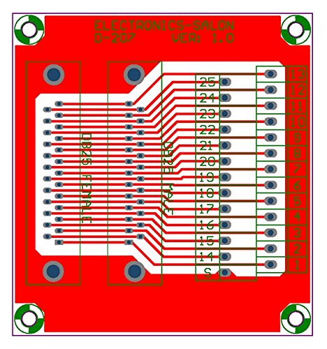 [Australia - AusPower] - Electronics-Salon DB25 D-SUB DIN Rail Mount Interface Module, Male/Female, DSUB Breakout Board. 