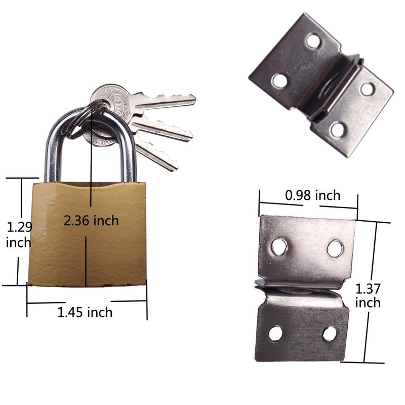 [Australia - AusPower] - Arlai 5" Stainless Steel Latch Lock Padlock hasp Set, with Screws and Padlock, Your Own Fence Locks gate Lock, for shed Locks with Keys Lock hasp Set 