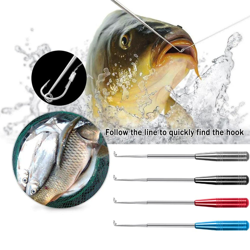 [Australia - AusPower] - 4PCS Fishing Hook Quick Removal Descending Device, Fish Hooks Remover Detacher Tool, Fishing Gear Security Equipment Kits for Adult, Fishing Hook Extractor Accessories Tools with Storage Tube 