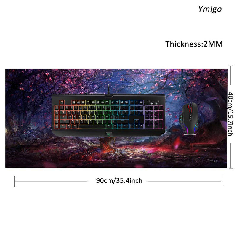 [Australia - AusPower] - Ymigo Gaming Mouse Pad XXL Large Extended Desk Mat Non-Slip Waterproof Mousepad for Laptop, Computer PC-35.4”x15.7”(shumu-7) Shumu-7 