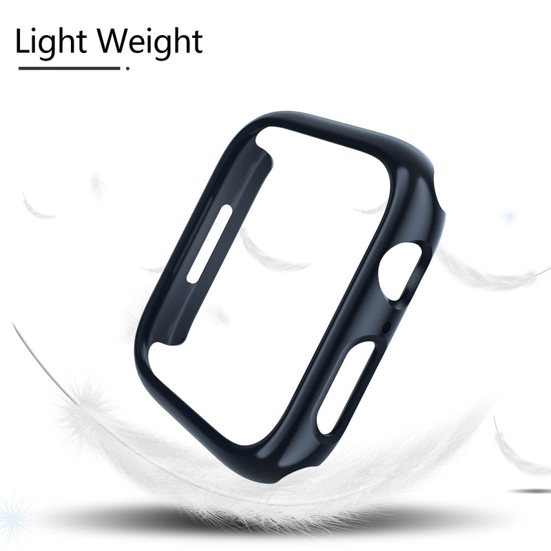 [Australia - AusPower] - [5 Pack] Wiskii Compatible with Apple Watch Series 7 Case 45MM (NO Screen Protector) Hard PC Ultra-Thin Bumper Protective Cover Frame for iWatch 45MM Accessories Midnight Blue/Rose Gold/Clear/Silver/Black 45 MM 