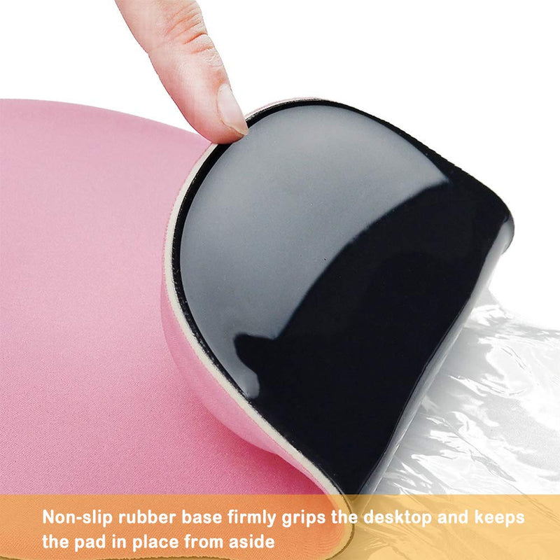 [Australia - AusPower] - Office Mousepad with Gel Wrist Support - Ergonomic Gaming Desktop Mouse Pad Wrist Rest - Design Gamepad Mat Rubber Base for Laptop Computer (01Pink) 01Pink 