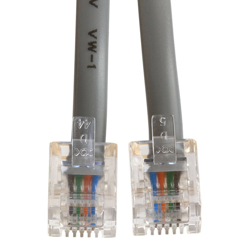 [Australia - AusPower] - Cmple - Telephone Extension Cord Cable, 4 Conductor Wire with RJ11 6P4C Plug Cable for Landline Telephone - 7 Feet, Gray 7FT RJ11(6P4C),Reverse 