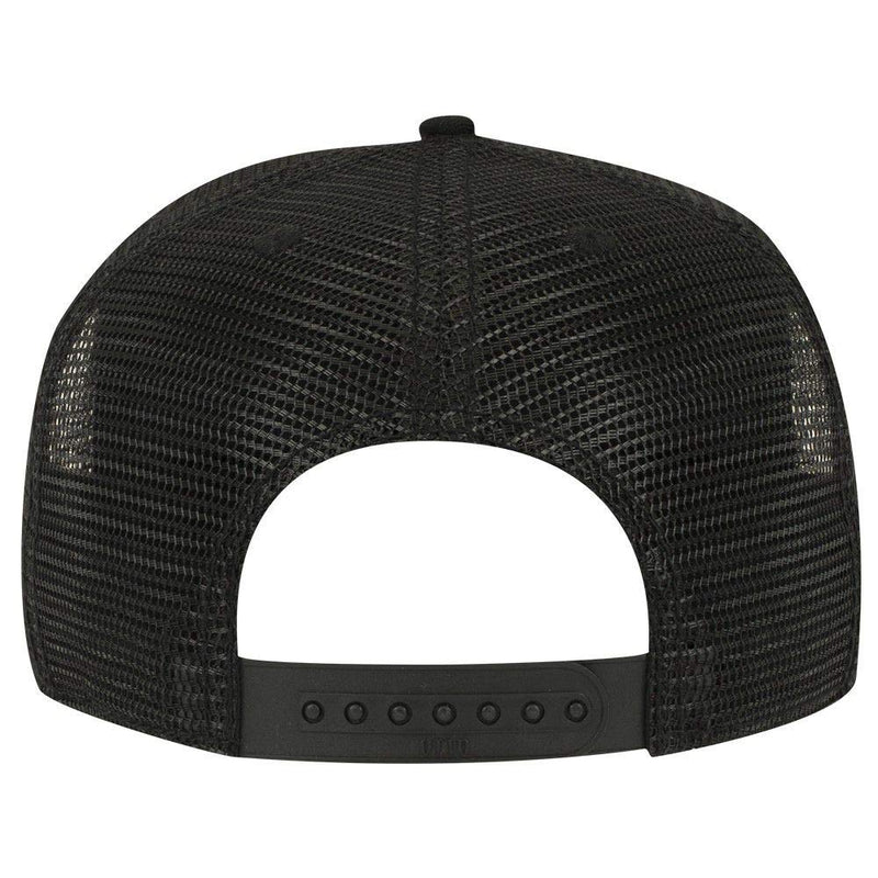 [Australia - AusPower] - OTTO Square Flat Visor SNAP 5 Panel Mesh Back Trucker Snapback Hat One Size Black 