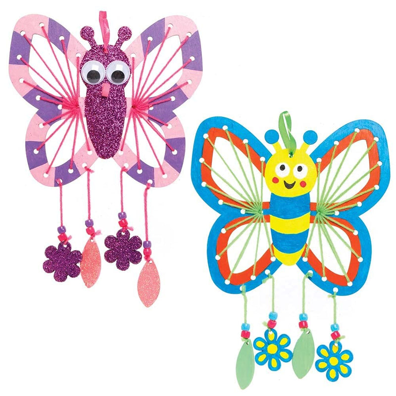 [Australia - AusPower] - Baker Ross Butterfly Wooden Dreamcatcher Kits - Pack of 4, Make Your Own Dream Catcher, Craft Set for Children to Decorate and Display (FE152) 