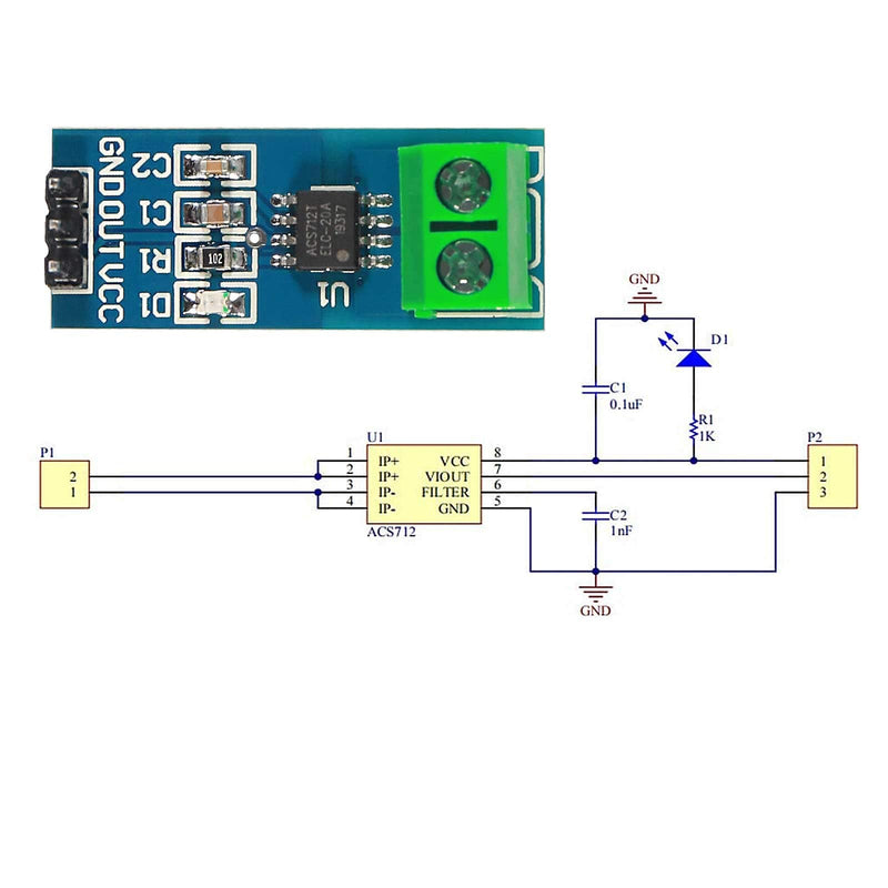 [Australia - AusPower] - 3PCS 20A Range Current Sensor ACS712 Module AC/DC for Arduino (20A) 