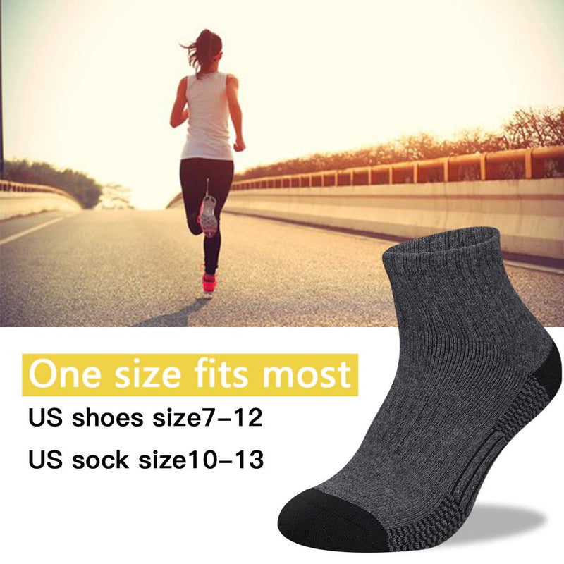[Australia - AusPower] - COOVAN Men's Athletic Ankle Socks 12 Pack Mens Cushion Comfort Casual Running Sock Size 10-13 12 Pack-black 