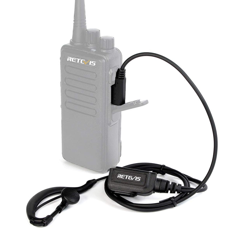 [Australia - AusPower] - Retevis Earhook Walkie Talkie Earpiece with Mic 2 Pin, Compatible with Retevis RT22 H-777 RT21 Baofeng UV-5R BF-888S pxton eSynic Walkie Talkies, C Shape Two Way Radio Headset with PTT(2 Pack) 