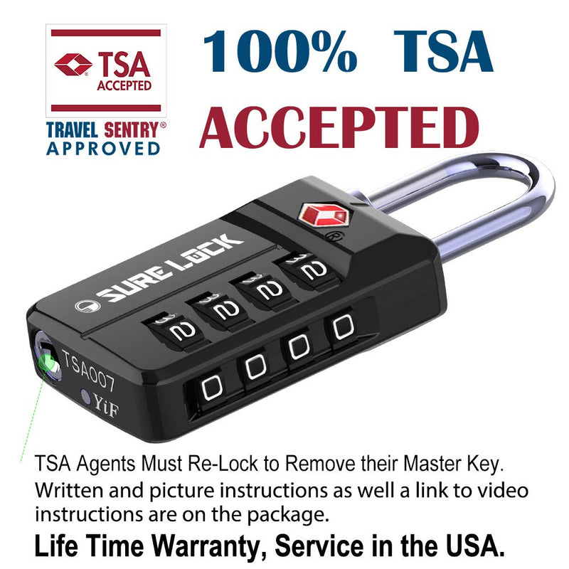 [Australia - AusPower] - TSA Approved Travel Luggage Locks, Open Alert Combination Lock for School Office & Gym Locker ,Toolbox, Pelican Case,Easy Read Dials- 1, 2 & 4 Pack 17021ALL COLOUR 