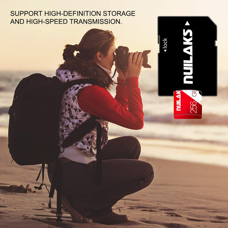 [Australia - AusPower] - 256GB Micro SD Card Memory Card Class 10 High Speed Flash Card with Adapter for Android Phones/PC/Computer/Camera 
