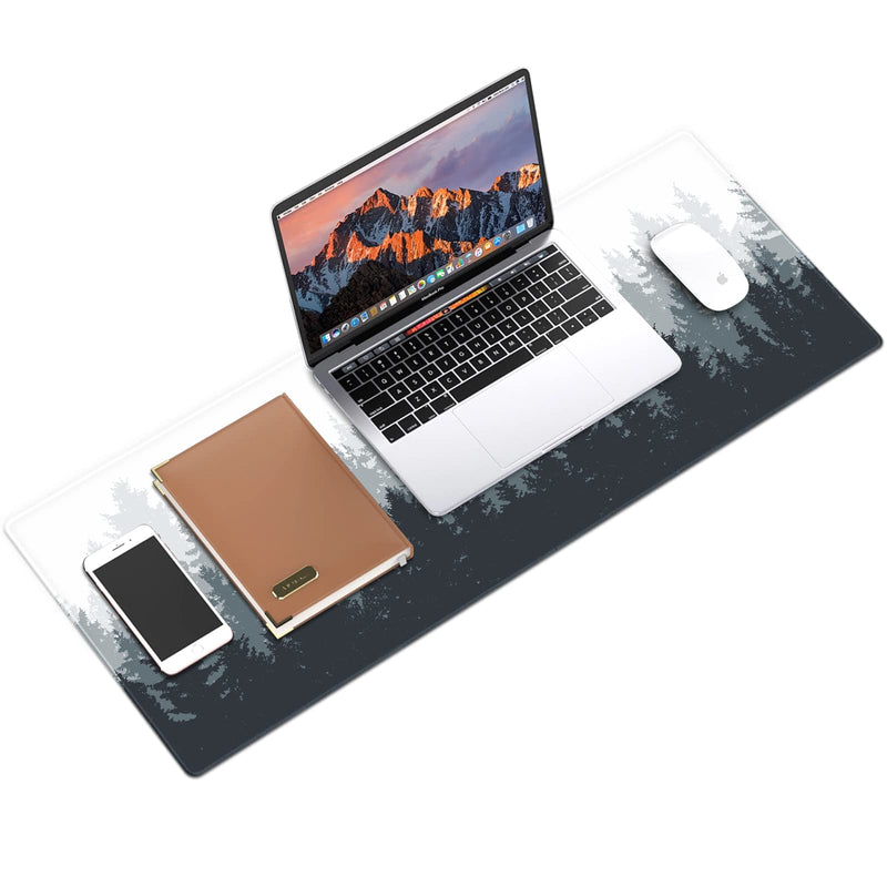 [Australia - AusPower] - Galdas Gaming Mouse Pad Forest Background Pattern XXL XL Large Mouse Pad Mat Long Extended Mousepad Desk Pad Non-Slip Rubber Mice Pads Stitched Edges Thin Pad (31.5x11.8x0.12 Inch)-Tree Tree 