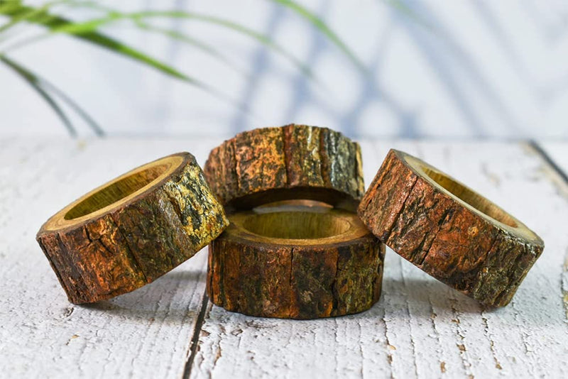 [Australia - AusPower] - Ajuny Handmade Set of 12 Wooden Decorative Napkin Rings for Dinner Party Table Decor 1.5 inch 