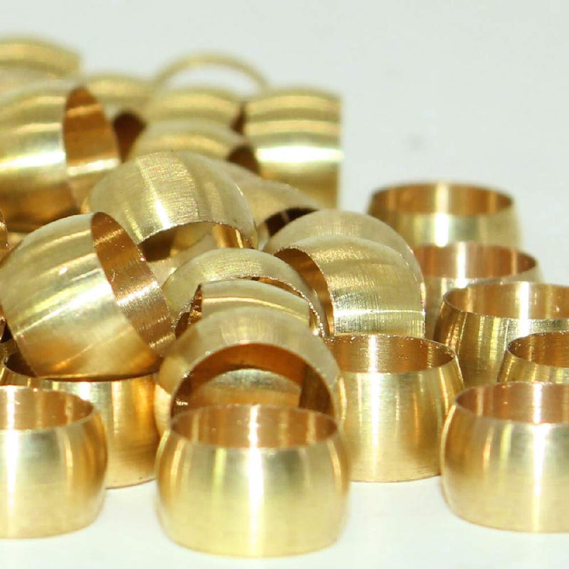 [Australia - AusPower] - Beduan Brass Compression Fitting, Compression Sleeve Fitting Ferrule Sleeve 1/4" Tube OD (Pack of 40) 