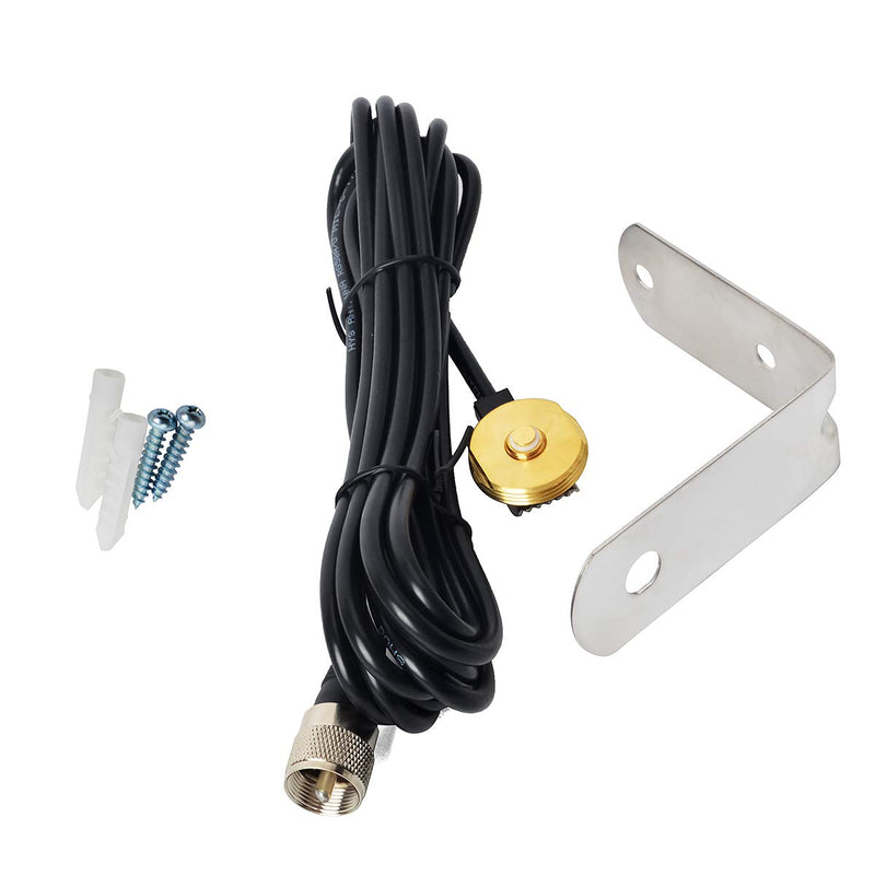 [Australia - AusPower] - UAYESOK NMO Trunk Lip Antenna Mount NMO Cable 3/8" to 3/4" Hole Mount with L-Bracket and RG-58 Coax Cable PL259 for Mobile Vehicle Radio VHF/UHF/CB Radio NMO Antenna 