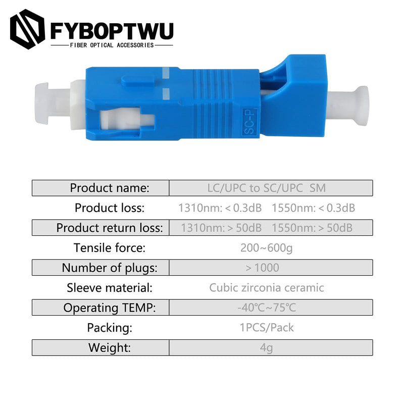 [Australia - AusPower] - FYBOPTWU - 10pcs SC Male to LC Female UPC Adapter Visual Fault Locator Fiber Adapter Hybrid Optical Fiber Convertor Adapter for Fiber Optic UPC Coupler Adapter 10 