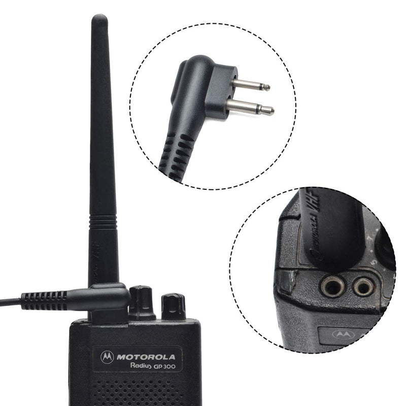 [Australia - AusPower] - TWAYRDIO G-Shape Walkie Talkie Headset 2Pin Ham Radio Earphone with Mic PTT Compatible for Motorola GP88 CP88 GP300 CP300 Radio 