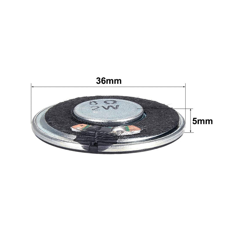 [Australia - AusPower] - uxcell 2W 8 Ohm DIY Speaker 36mm Round Shape Replacement Loudspeaker 2pcs 