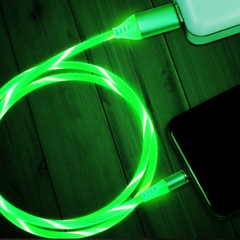[Australia - AusPower] - LED Flowing Magnetic Charger Cable(6Pack,6ft,6ft,3ft,3ft,3ft,3ft)3in1 Light Up Moving Party Phone Charging Cable Compatible with Android Micro USB, Type C Smartphone Device 