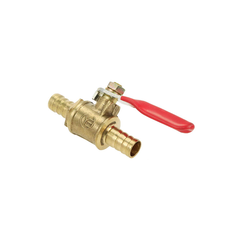 [Australia - AusPower] - Xiaoyztan 5 Pcs 1/4 Barb End Brass Ball Valve Hose Connctor Shutoff Valve with 180 Degree Operation Handle for Gases Only 