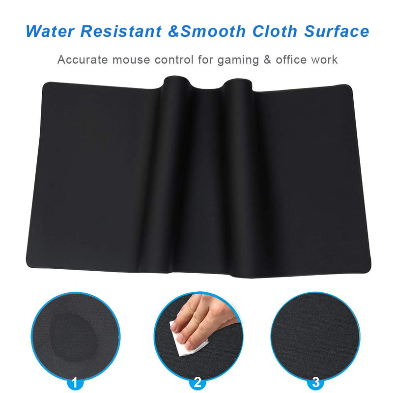 [Australia - AusPower] - Cmhoo XXL Professional Large Mouse Pad & Computer Game Mouse Mat (35.4x15.7x0.12IN, 90x40 Black) 35.4x15.7x0.1IN 