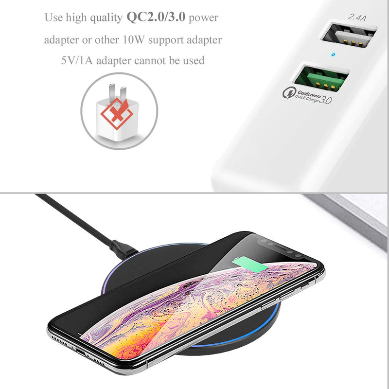 [Australia - AusPower] - YiQiuKo Wireless Charger 10W, Wireless Fast Charging Pad Compatible with Samsung Galaxy S8/S9/S7/S7 Edge/S6/S6 Edge/Note 5/Note 8, iPhone 12/11/XR/XS/X/8/8Plus(No AC Adapter) Black 
