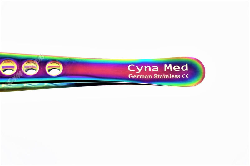 [Australia - AusPower] - German Grade ADSON KOCHER Tissue Forceps 1X2 Teeth 4.75 inches Rainbow Titanium Configuration Surgical Dental Dissecting Cynamed 