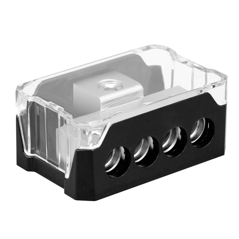 [Australia - AusPower] - Power Distribution Block 4 Way, 0 2 4 AWG Gauge in / 4 8 10 Gauge Out, Car Audio Stereo Amp Distribution Connecting Block for Car Audio Splitter 2 pcs (1 in 4 Out) 1 In 4 Out(4 Way) 