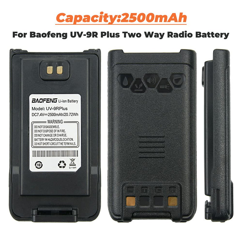 [Australia - AusPower] - 7.4V 2500mAh Li-ion Replacement Battery for Baofeng UV-9R Plus Two Way Radio Battery 