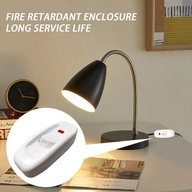 [Australia - AusPower] - SquarezhenBo White ON/Off Inline Switch,Inline Table Lamp Desk Light Cord Cable Switch,ON/Off Switch Lampstand Turn Cable Lamp,Lamp Switch Replacement,Electrical Light Switches(110-250V) 