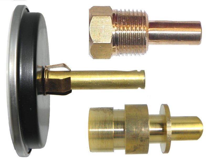 [Australia - AusPower] - PIC Gauge B2B1-K-SW 2.5" Dial Size, 32/248°F & C, 1.5" Stem Length, Solder Weld Connection, Steel Case, Hot Water Thermometer Solder well 