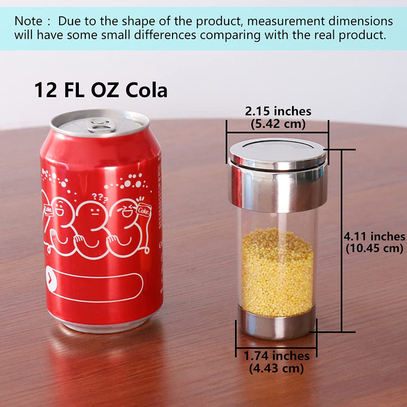 [Australia - AusPower] - Newness Mesh Shaker, Stainless Steel and Clear Acrylic Seasoning Fine Mesh Shaker with Rotating Cover, 3.7 Ounces (110 Milliliter) 