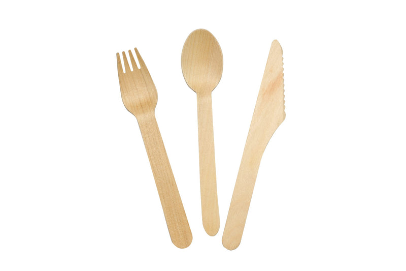 [Australia - AusPower] - Eco Stable Disposable 6.5 inch Birchwood cutlery set. 100% Natural and Renewable, Strong And Attractive Pack of 150 