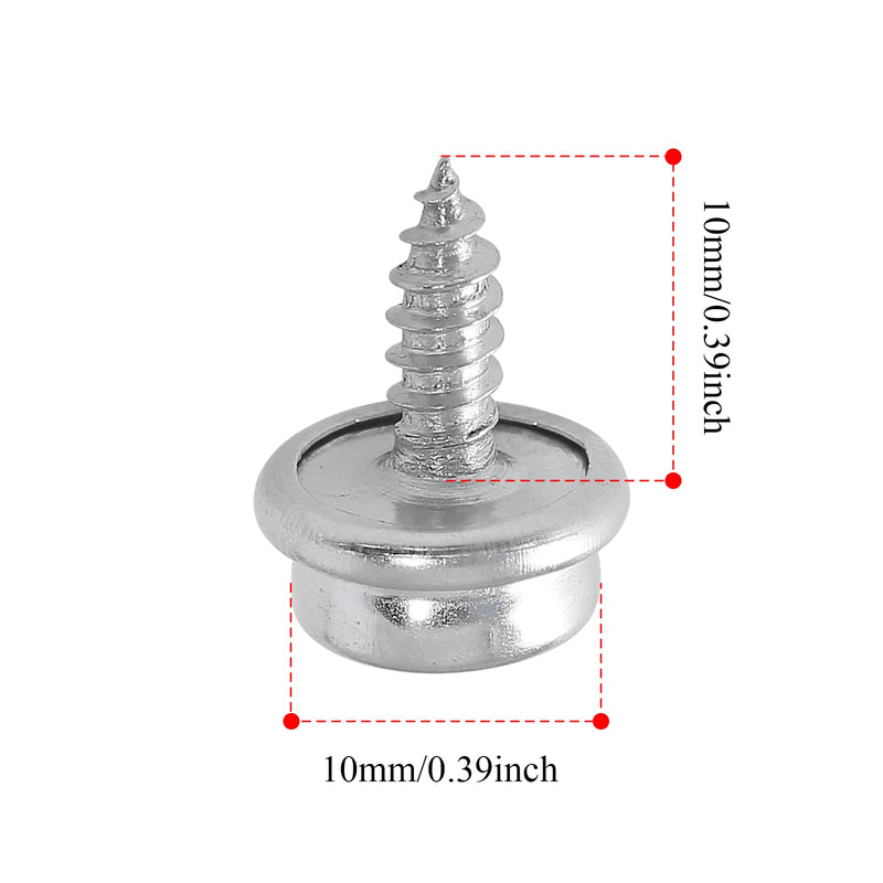 [Australia - AusPower] - Moicstiy 30Pcs 3/8 Inch Stainless Steel Screws Snaps, Fastener Screw Snaps Marine Grade Boat Canvas Snaps for DIY Cover Furniture 3/8" Screw (30Pcs) 