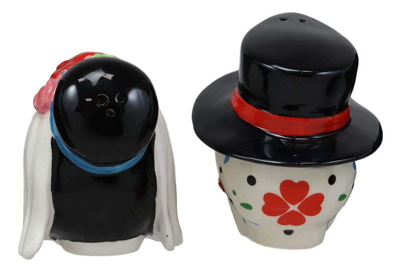 [Australia - AusPower] - Ebros Love Never Dies Day Of The Dead Bridal Wedding Bride And Groom Sugar Skulls Salt And Pepper Shakers Set Ceramic Holder Kitchen Decor As Dias De Los Muertos Calacas Prop Decorative 