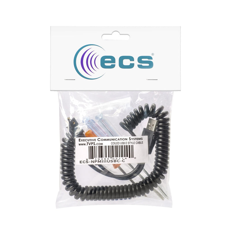[Australia - AusPower] - ECS Tangle Free Curly Replacement Cord for Nuance PowerMic III, Approved Computer Microphone Cable, Wired USB Dictation Equipment Device Wire 