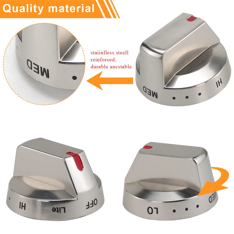 [Australia - AusPower] - Upgraded DG64-00473A Top Oven Control Knob-with Power Protection Metal Ring-Replacement 3447565 AP5917439 PS9606608 EAP9606608 Fits Samsung Oven Gas Range NX58F5700WS NX58H5650WS NX58J7750SS (1 Pack) 