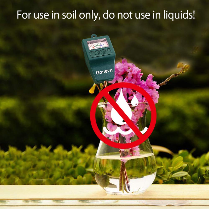 [Australia - AusPower] - Gouevn Soil Moisture Meter, Plant Moisture Meter Indoor & Outdoor, Hygrometer Moisture Sensor Soil Test Kit Plant Water Meter for Garden, Farm, Lawn (No Battery Needed) Green 