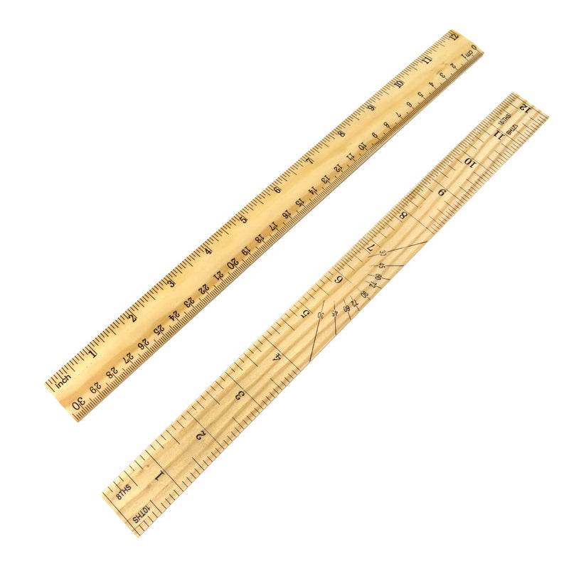 [Australia - AusPower] - Honbay 18PCS Wood Rulers 2 Scale Wooden Measuring Rulers School Office Rulers for Students Teachers Experiments or Crafts (30cm/12inch) 